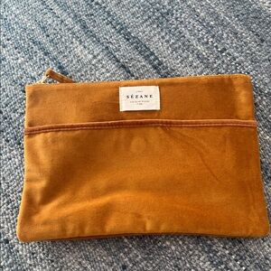 Sézane Mustard Velvet Pouch